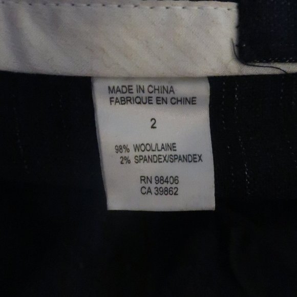 WOMENS THEORY CHARCOAL BLACK PINSTRIPE FLAT FRONT WOOL BLEND PANTS 2 * COLOR: CH - Picture 9 of 9